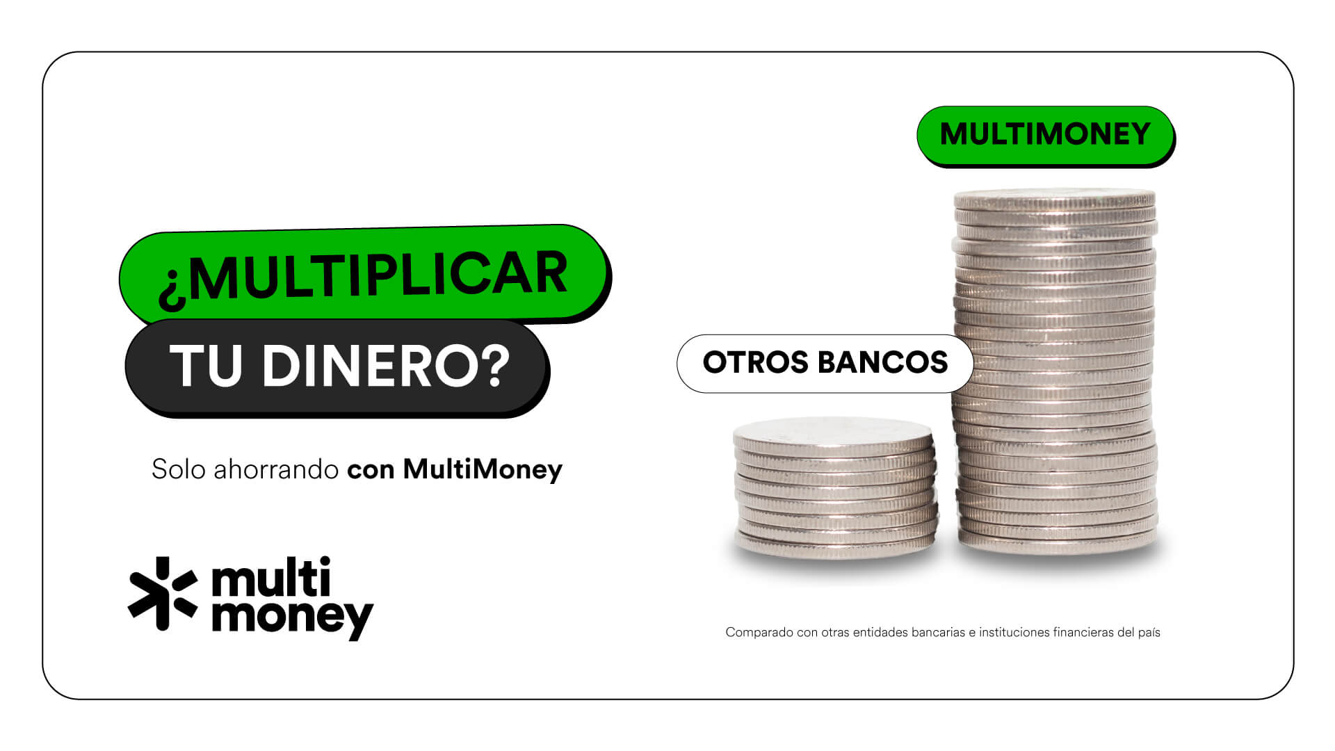 Gráfico que muestra la diferencia de ahorro entre una cuenta tradicional y el 3.5% de MultiMoney.